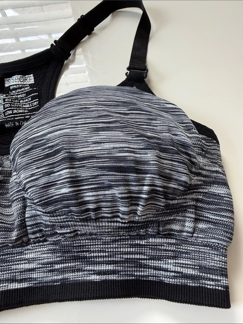 Black & Gray  Seamless Racerback Sports Bra